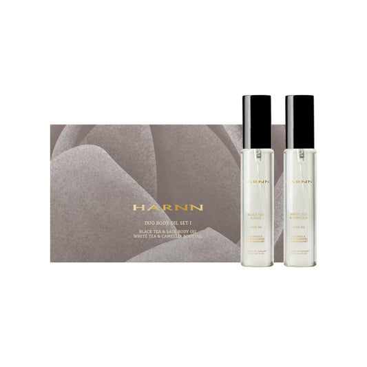 デュオ　ボディオイルセット1（ホワイトティー＆カメリア20ml ＆ ブラックティー＆セージ20ml）