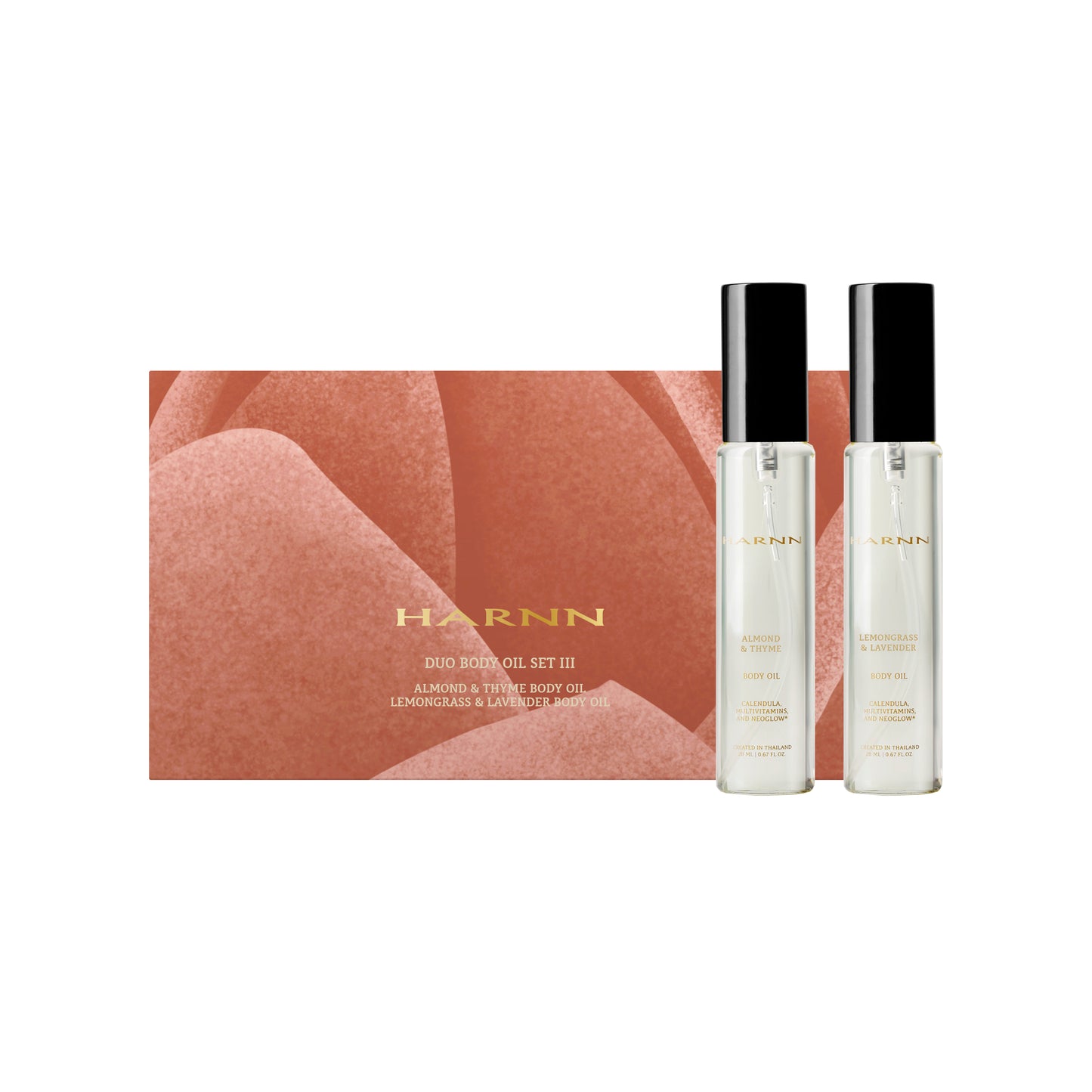 デュオ　ボディオイルセット3（レモングラス＆ラベンダー20ml ＆ アーモンド＆タイム20ml）